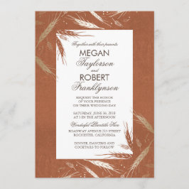 Fall Weizen Gold und Orange Rustikale Hochzeit Einladung