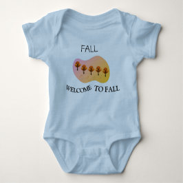 Fall Welcome To Fall Baby Light Blue Bodysuit Baby Strampler
