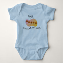 Fall Welcome To Fall Baby Light Blue Bodysuit