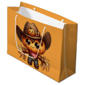 Fall Western Scarecrow Große Geschenktüte (Vorderseite Schrägansicht)