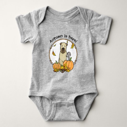 Fall Wheaten Terrier (Wheaten 1b2) Pumpkins Niedli Baby Strampler (Vorderseite)
