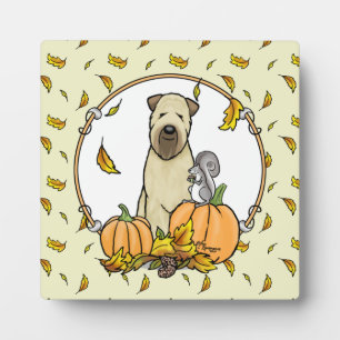 Fall Wheaten Terrier (Wheaten 1b2) Pumpkins Niedli Fotoplatte