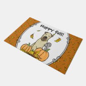 Fall Wheaten Terrier (Wheaten 1b2) Pumpkins Niedli Fußmatte (Schrägansicht)