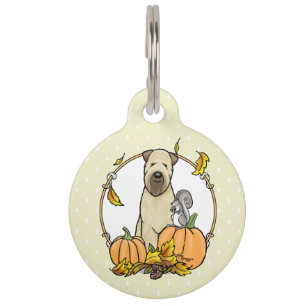 Fall Wheaten Terrier (Wheaten 1b2) Pumpkins Niedli Haustiermarke