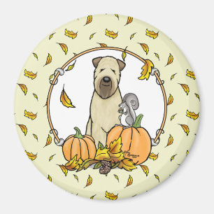 Fall Wheaten Terrier (Wheaten 1b2) Pumpkins Niedli Magnet