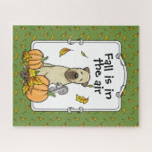 Fall Wheaten Terrier (Wheaten 1b2) Pumpkins Niedli Puzzle (Horizontal)