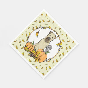 Fall Wheaten Terrier (Wheaten 1b2) Pumpkins Niedli Serviette