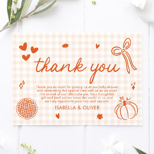 Fall Whimsical eine kleine Süsse Pie Baby Dusche Dankeskarte