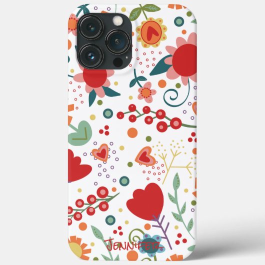Fall Whimsical Floral Inspirivity Custom Blumen Ca Case-Mate iPhone Hülle (Rückseite)