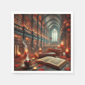 Fall Whimsigoth verzauberte Bibliothek Découpage Serviette (Vorderseite)