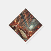 Fall Whimsigoth verzauberte Bibliothek Découpage Serviette (Ecke)