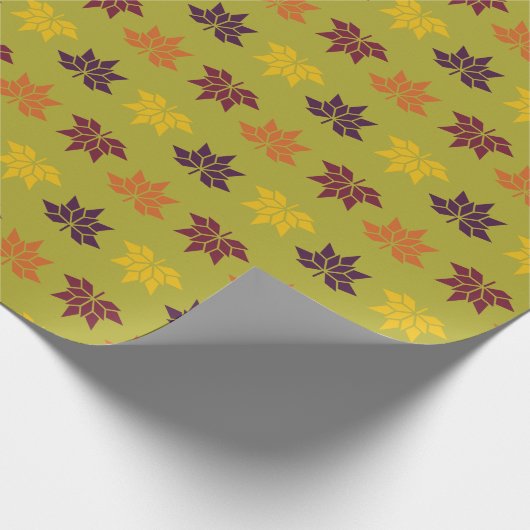 Fall Whimsy - Schöne Erntedank-Blätter Geschenkpapier (Ecke)