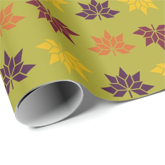 Fall Whimsy - Schöne Erntedank-Blätter Geschenkpapier (Rolleneckpunkt)