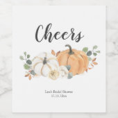 Fall White Floral Pumpkin Weinetikett (Einzelnes Label)