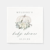 Fall White & Gray Pumpkin Baby Dusche Serviette (Vorderseite)