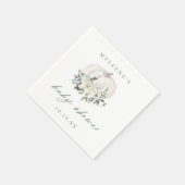 Fall White & Gray Pumpkin Baby Dusche Serviette (Ecke)