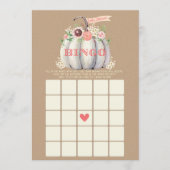 Fall White Pumpkin Baby Dusche Bingo Spiel Menükarte (Vorderseite)