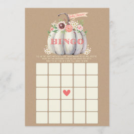 Fall White Pumpkin Baby Dusche Bingo Spiel Menükarte