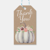 Fall White Pumpkin Baby Dusche Geschenkanhänger (Vorderseite)