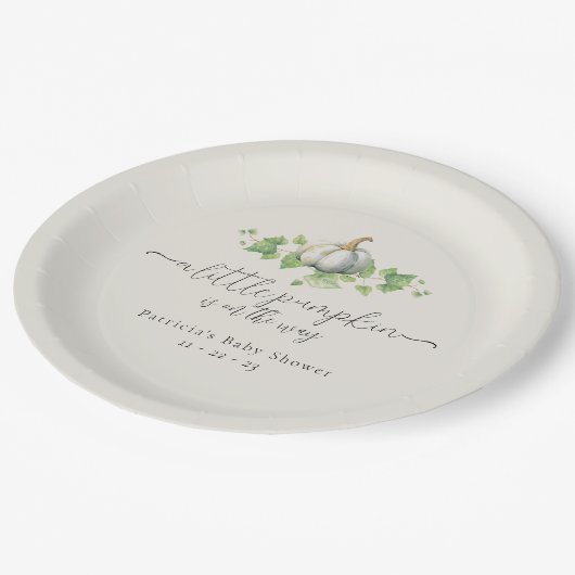 Fall White Pumpkin Baby Shooting Paper Teller (Schrägansicht)