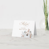 Fall White Pumpkin-Brautparty Dankeskarte (Vorderseite)