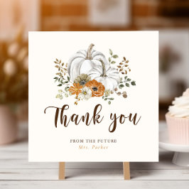 Fall White Pumpkin-Brautparty Dankeskarte