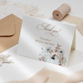 Fall White Pumpkin-Brautparty Dankeskarte