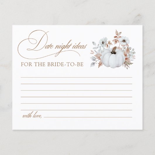Fall White Pumpkin Brautparty Date Night Ideas (Vorderseite)