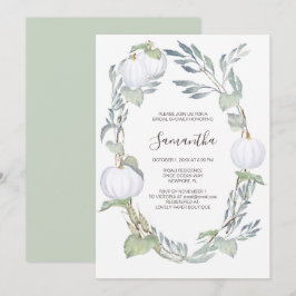 Fall White Pumpkin-Brautparty Einladung