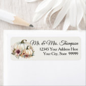 Fall White Pumpkin Floral Burgundy Rücksendeadress (Insitu)