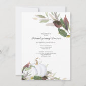 Fall WHITE PUMPKIN Freunde geben Abendessen Einladung (Vorderseite)