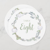 Fall White Pumpkin Greenery Tischnummer (Vorne/Hinten)