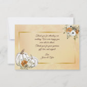 Fall White Pumpkin Roust Hochzeit Danke Karten (Rückseite)
