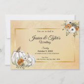 Fall White Pumpkin Roust Hochzeitseinladungen Save The Date (Vorderseite)