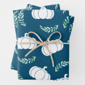 Fall White Pumpkins & Green Laurels Geschenkpapier Set (Beispiel)