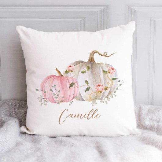 Fall White und Pink Pumpkin Dekorative Kissen