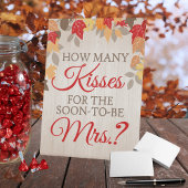 Fall Wie viele Küsse für Mrs. Brautparty Game Sockelschild