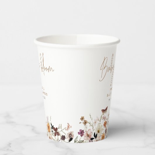 Fall Wild Blume Baby in Bloom Baby Dusche Pappbecher (Links)