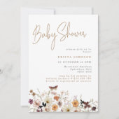 Fall Wild Blume Boho Kinderdusche Einladung (Vorderseite)