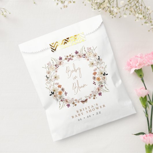 Fall Wild Blume Kranz Baby in Bloom Baby Dusche Geschenktütchen (Versiegelt)
