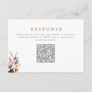 Fall Wild Blume QR Code Hochzeitsseite/UAWG Begleitkarte