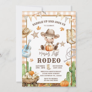 Fall Wild West Mein erster Rodeo Cowboy Geburtstag Einladung