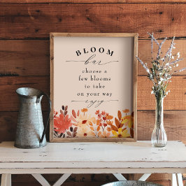 Fall-Wildblume Bloß oder Blume Bar Poster