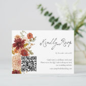Fall-Wildblume Boho QR-Code Rsvp-Karte RSVP Karte (Stehend Vorderseite)