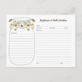 Fall Wildblume Bouquet Mason Jar Rezept Karte (Vorderseite)