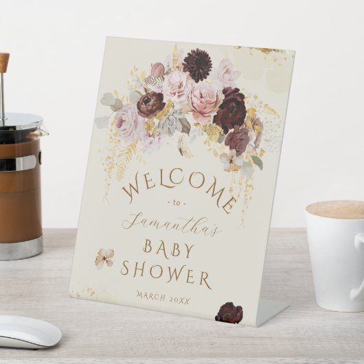 Fall Wildblume Floral Baby Dusche Empfang Sockelschild (In SItu)