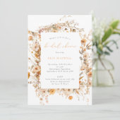 Fall Wildblume Frame Boho Brautparty Einladung (Stehend Vorderseite)