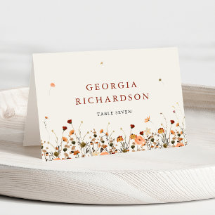 Fall Wildblume Garden Boho Hochzeit Platzkarte Tischnummer