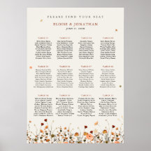 Fall Wildblume Garden Boho Hochzeitskarte