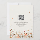 Fall Wildblume Garden Botanischer QR Code Hochzeit Einladung (Rückseite)